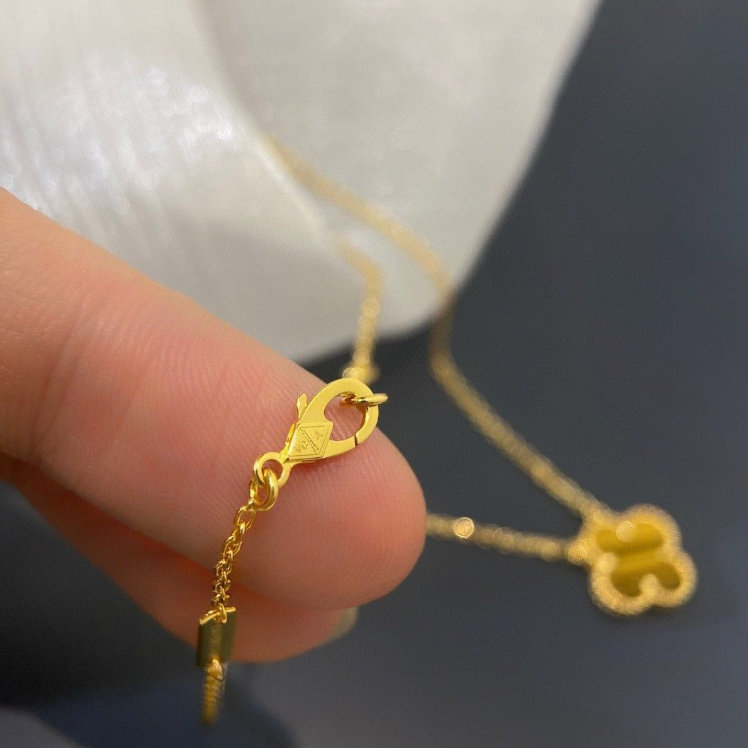 高仿首飾VanCleef&Arpels*RD38600四葉草虎眼石頸鏈中號