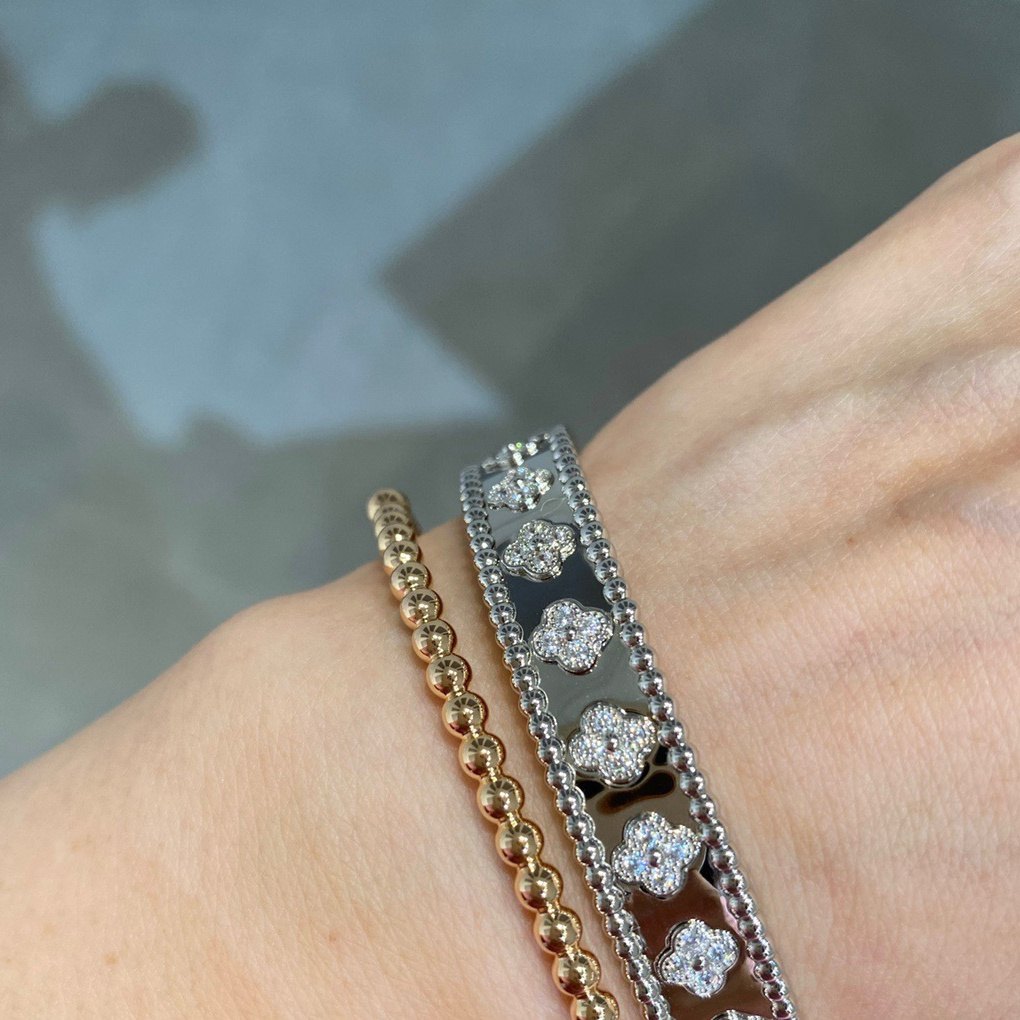 高仿首飾VanCleef&Arpels*RN9ES00萬花筒手鐲寬版白金款