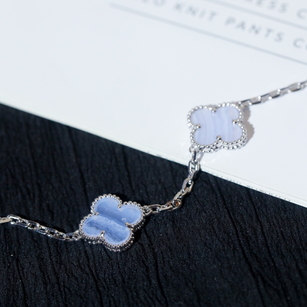 高仿首飾VanCleef&Arpels*RD34700紫玉髓白金手鏈