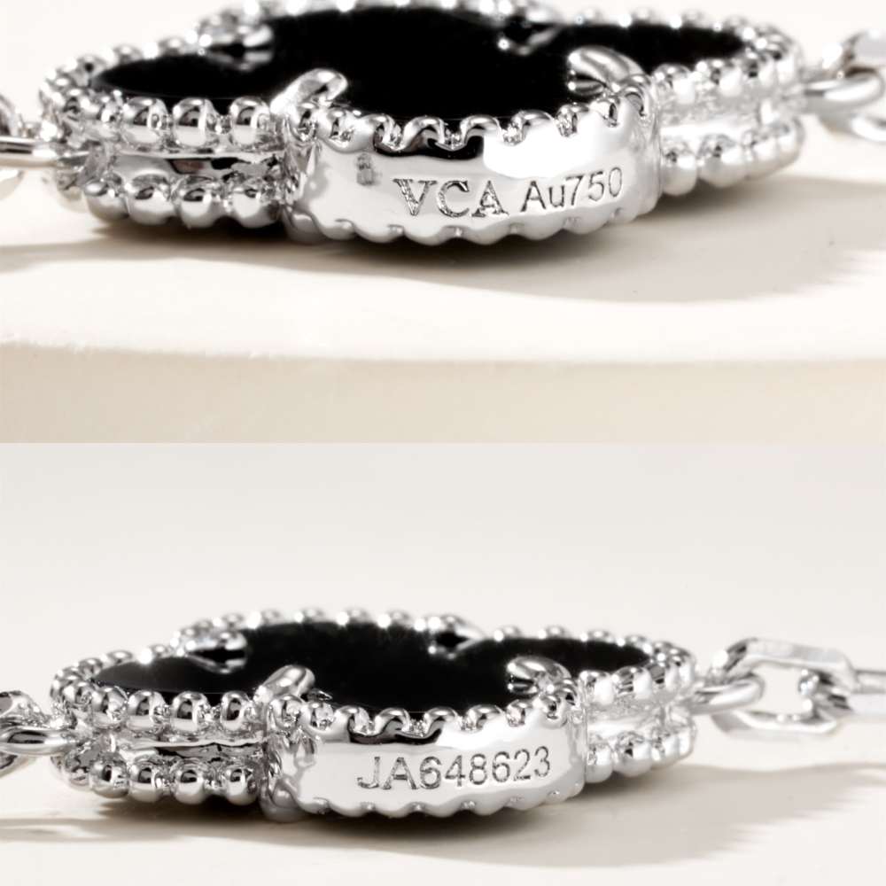 高仿首飾VanCleef&Arpels*RP3RV00黑瑪瑙白金手鏈
