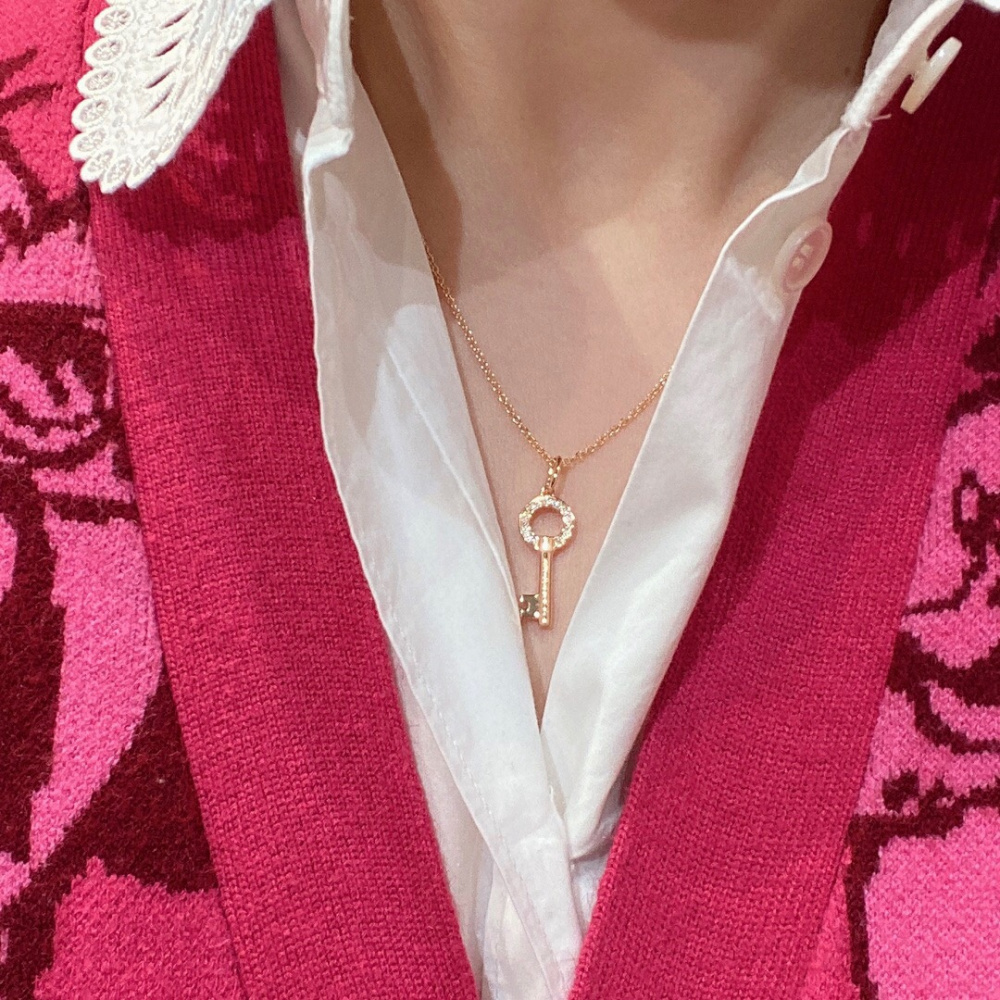 高仿Tiffany&CO蒂芙尼Keys系列GRP10435鑰匙吊墜頸鏈玫瑰金