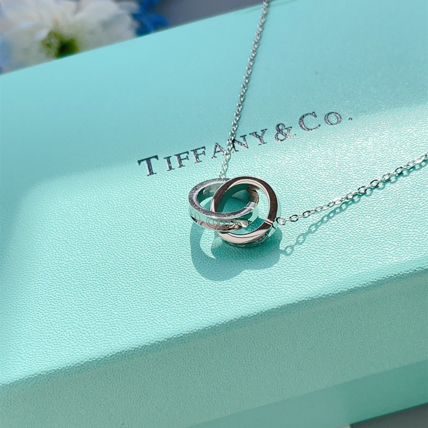 高仿Tiffany&CO蒂芙尼22992139雙環925純銀頸鏈