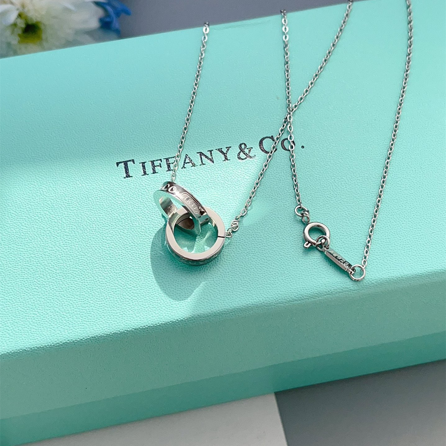高仿Tiffany&CO蒂芙尼22992139雙環925純銀頸鏈