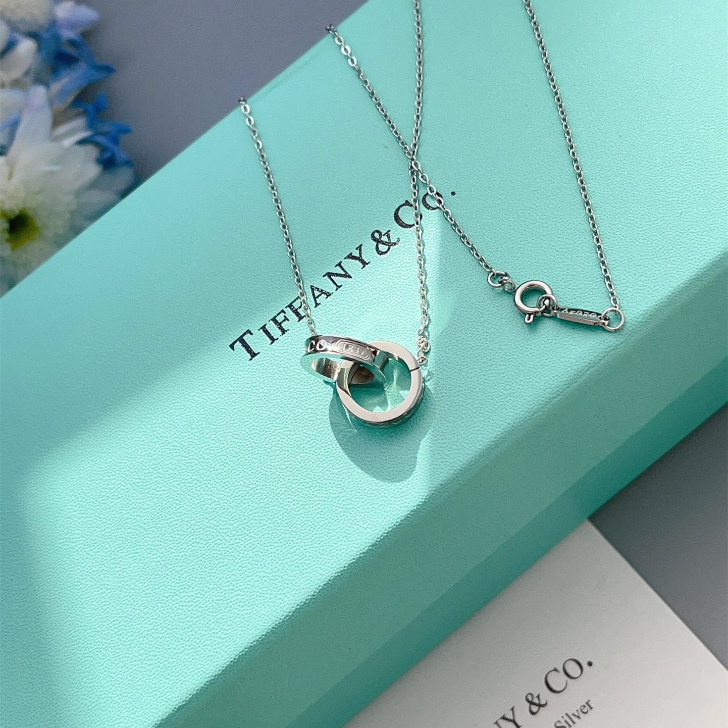 高仿Tiffany&CO蒂芙尼22992139雙環925純銀頸鏈