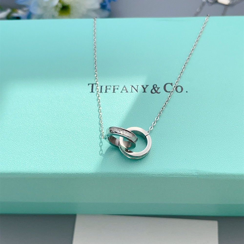 高仿Tiffany&CO蒂芙尼22992139雙環925純銀頸鏈
