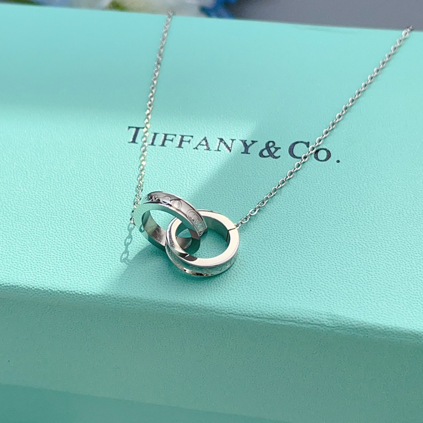 高仿Tiffany&CO蒂芙尼22992139雙環925純銀頸鏈