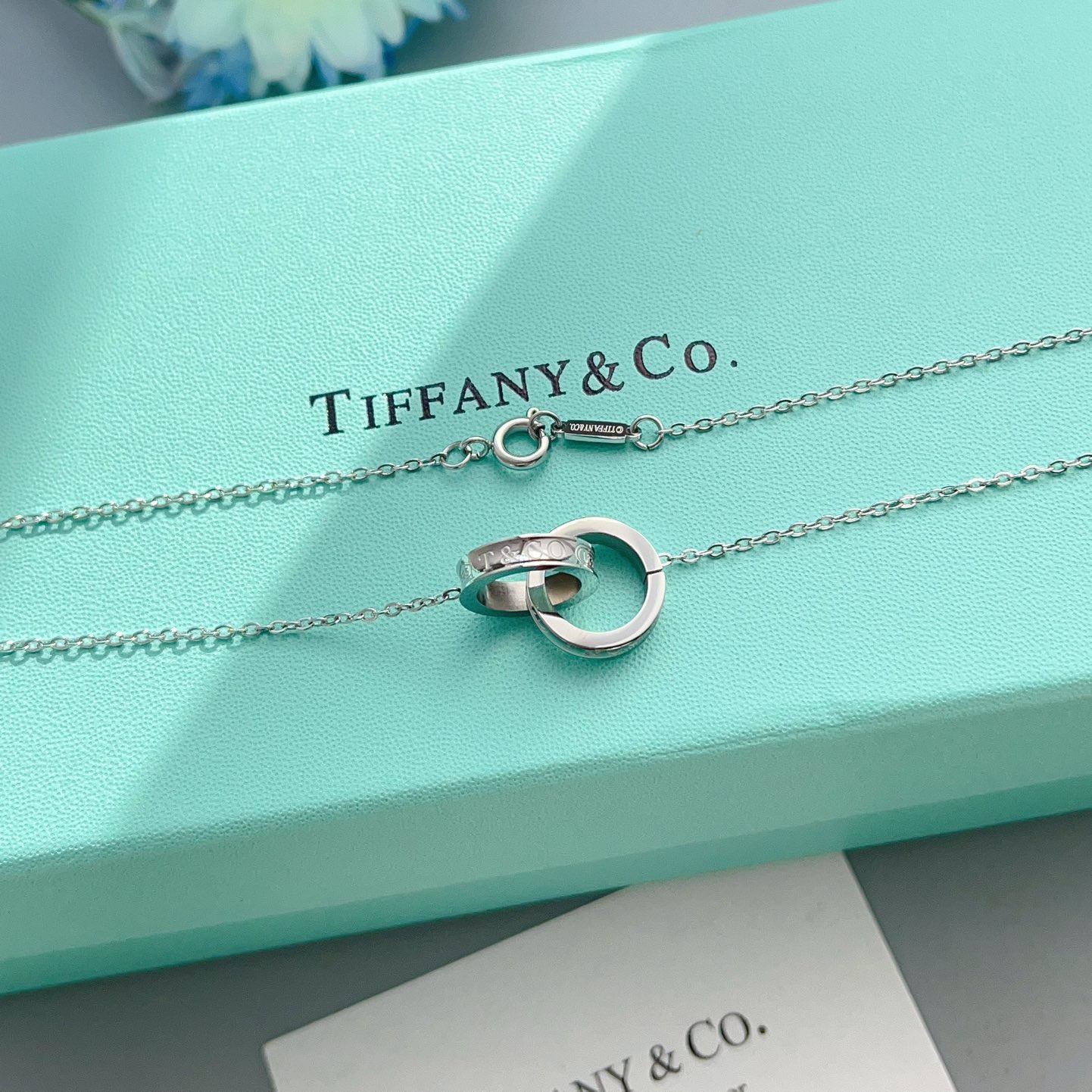 高仿Tiffany&CO蒂芙尼22992139雙環925純銀頸鏈