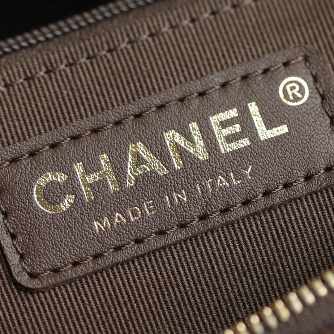 高仿Chanel*25K系列AS5792麂皮腋下包巧克力小號免檢版
