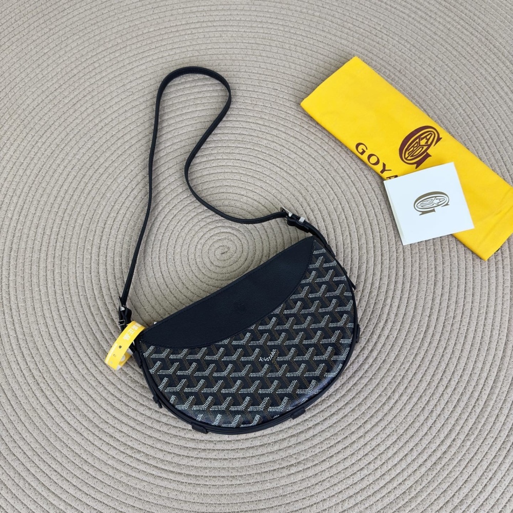 高仿Goyard*01CL01P單肩半月包黑色免檢版