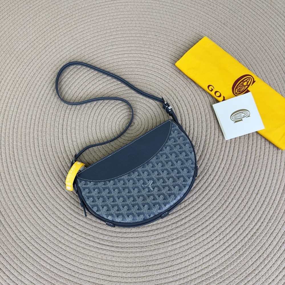 高仿Goyard*51CL51P單肩半月包灰色免檢版