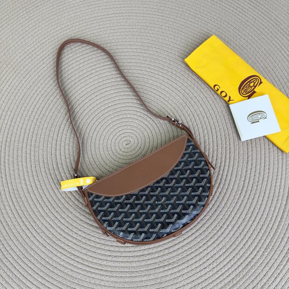 高仿Goyard*01CL03P單肩半月包棕色免檢版