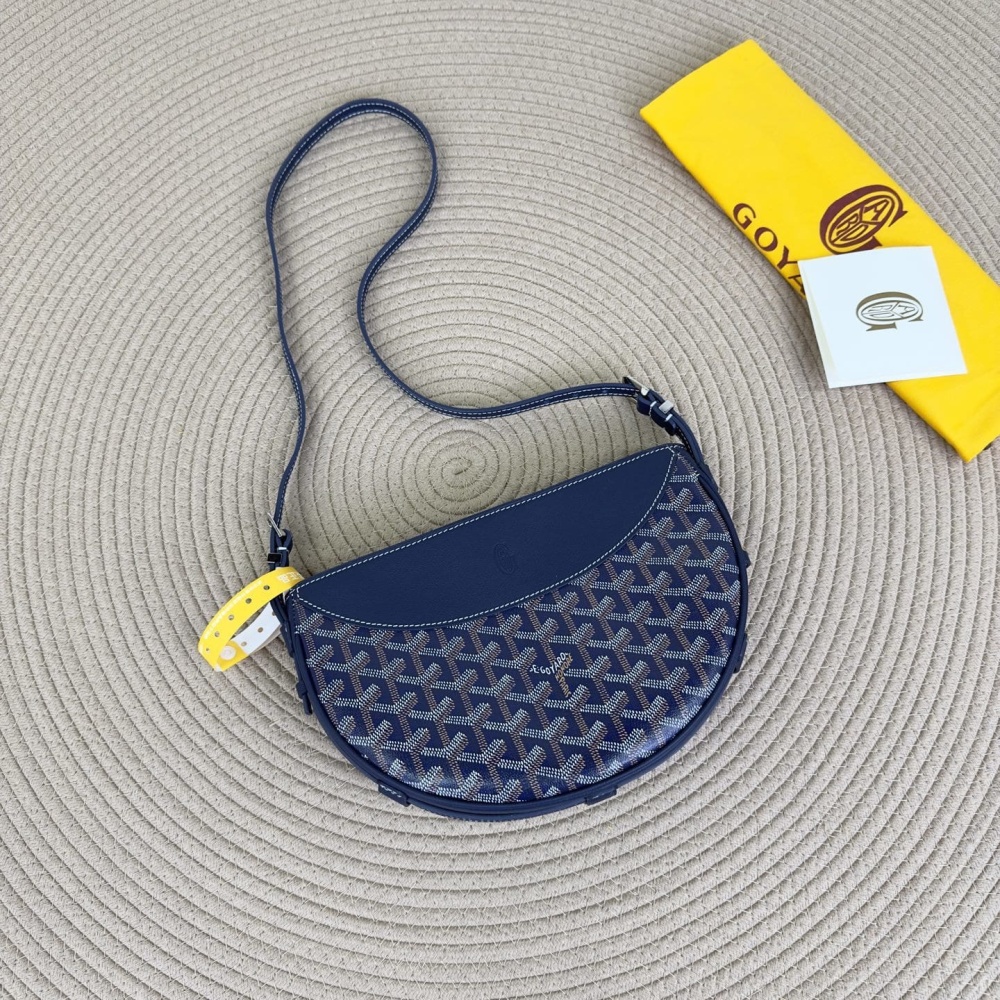 高仿Goyard*12CL12P單肩半月包深藍免檢版