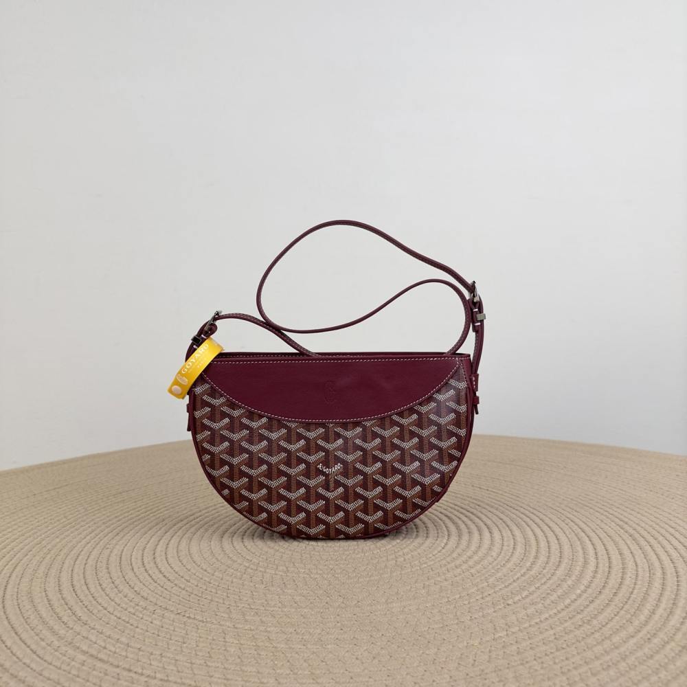 高仿Goyard*33CL33P單肩半月包紅色免檢版