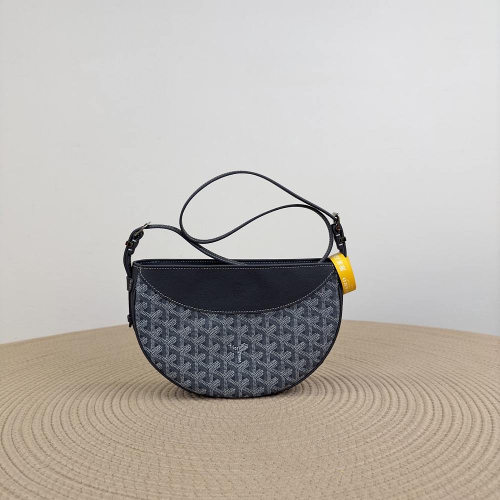 高仿Goyard*51CL51P單肩半月包灰色免檢版