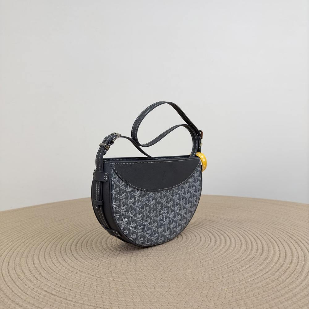 高仿Goyard*51CL51P單肩半月包灰色免檢版