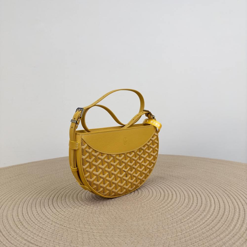 高仿Goyard*08CL08P單肩半月包黃色免檢版