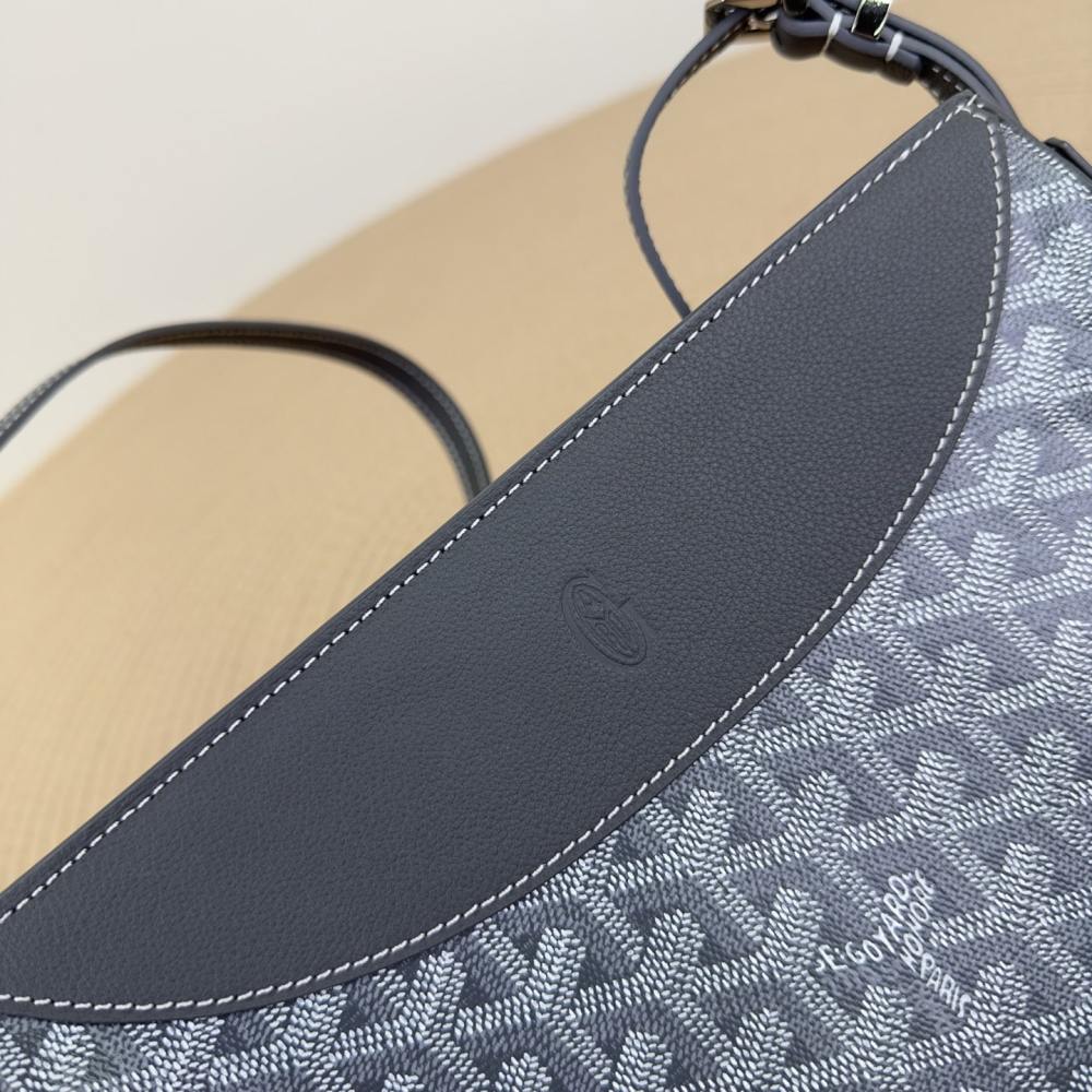 高仿Goyard*51CL51P單肩半月包灰色免檢版
