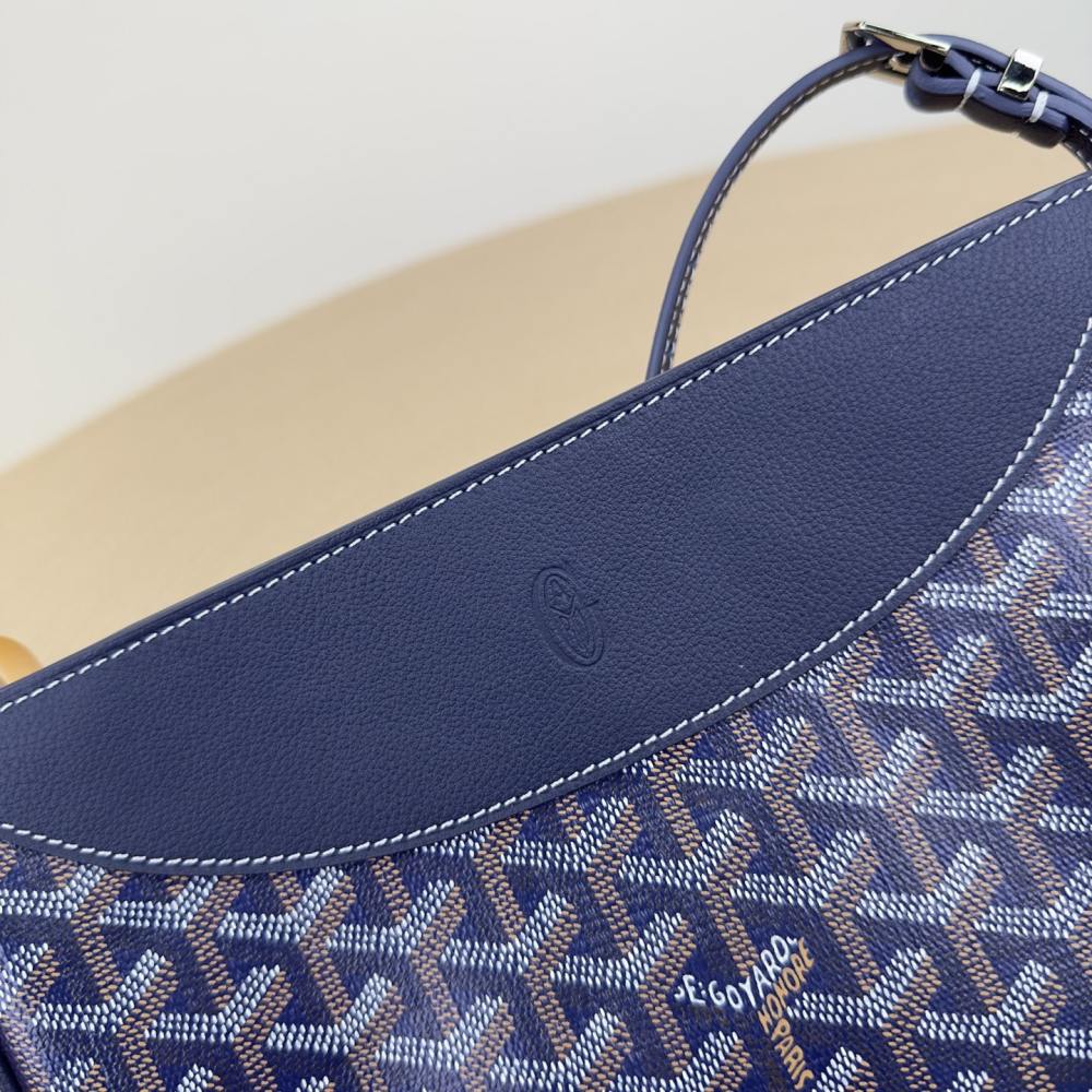 高仿Goyard*12CL12P單肩半月包深藍免檢版