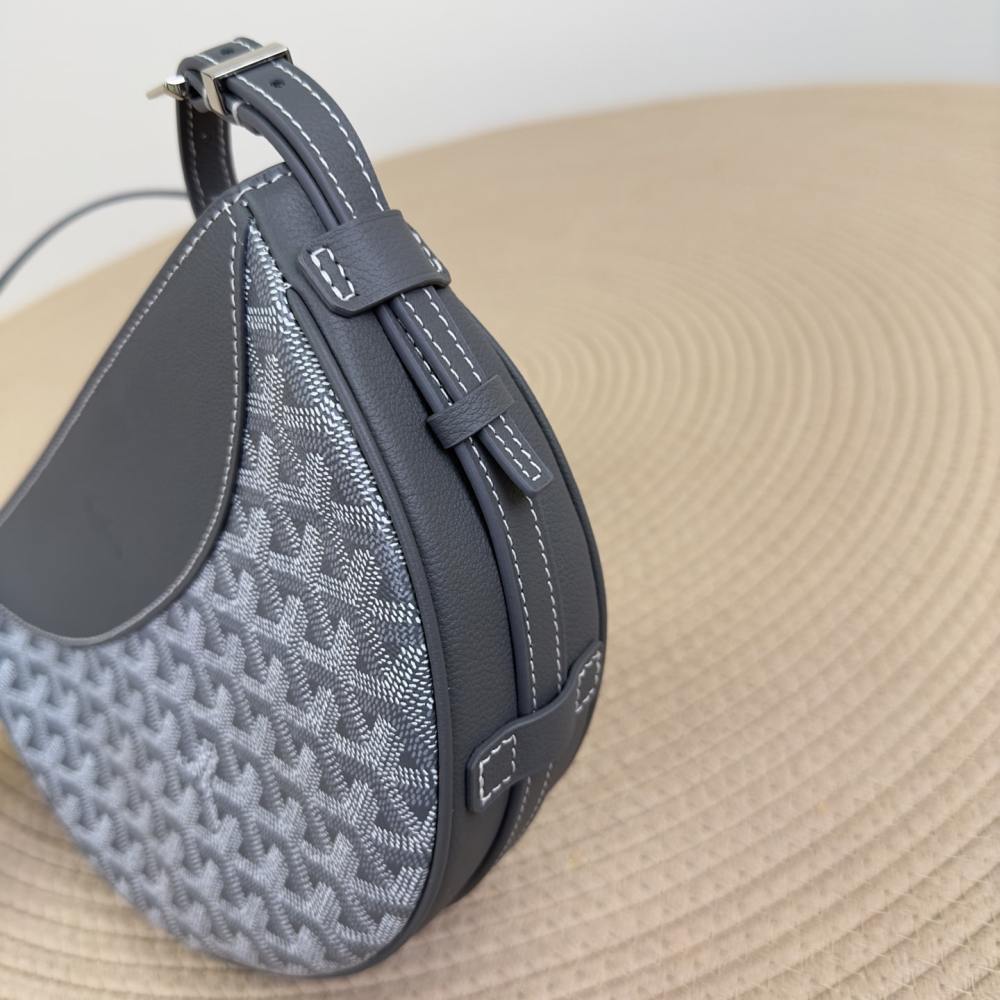 高仿Goyard*51CL51P單肩半月包灰色免檢版