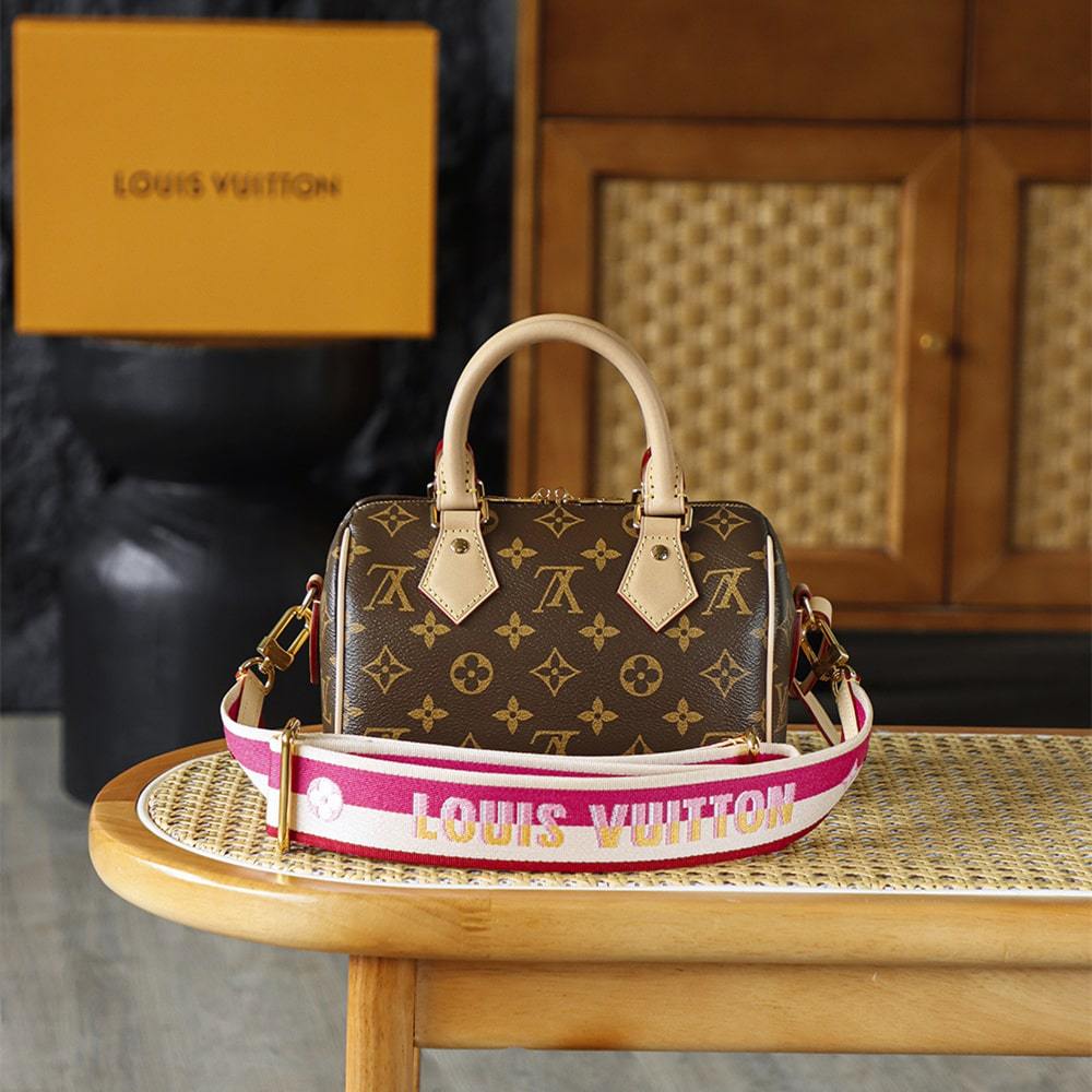 高仿LV*Speedy20系列M45948枕頭包手袋粉色免檢版