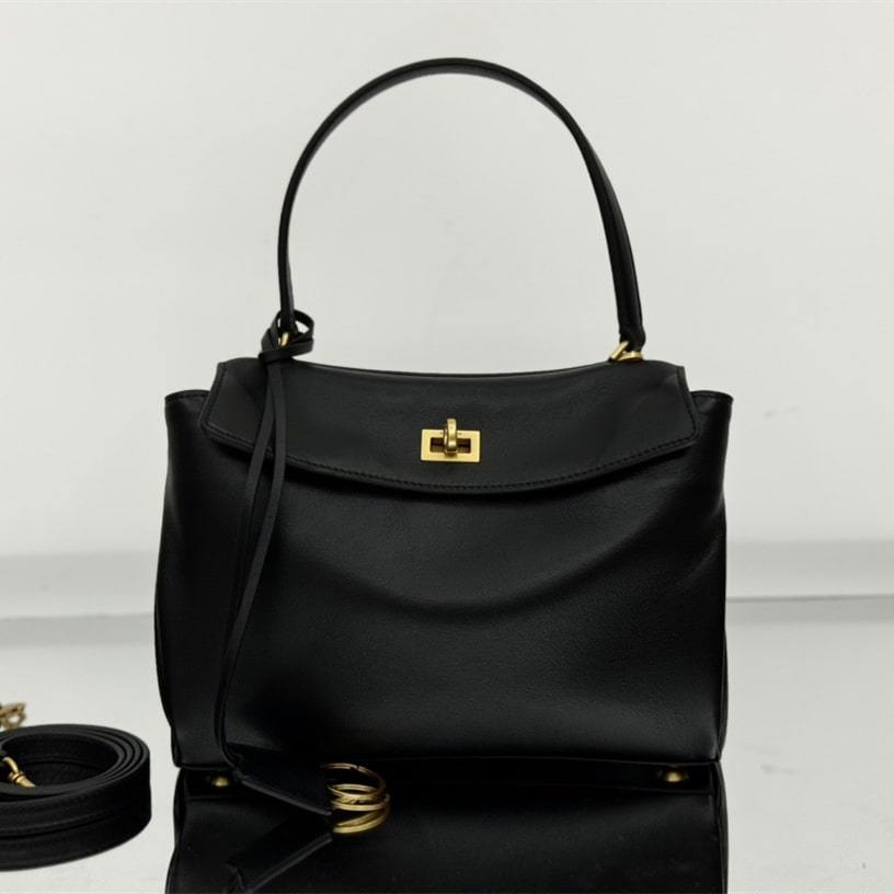高仿Balenciaga*Rodeo系列V31000小牛皮手袋黑金小號免檢版