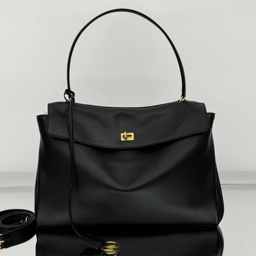 高仿Balenciaga*Rodeo系列V51000小牛皮手袋黑金大號免檢版