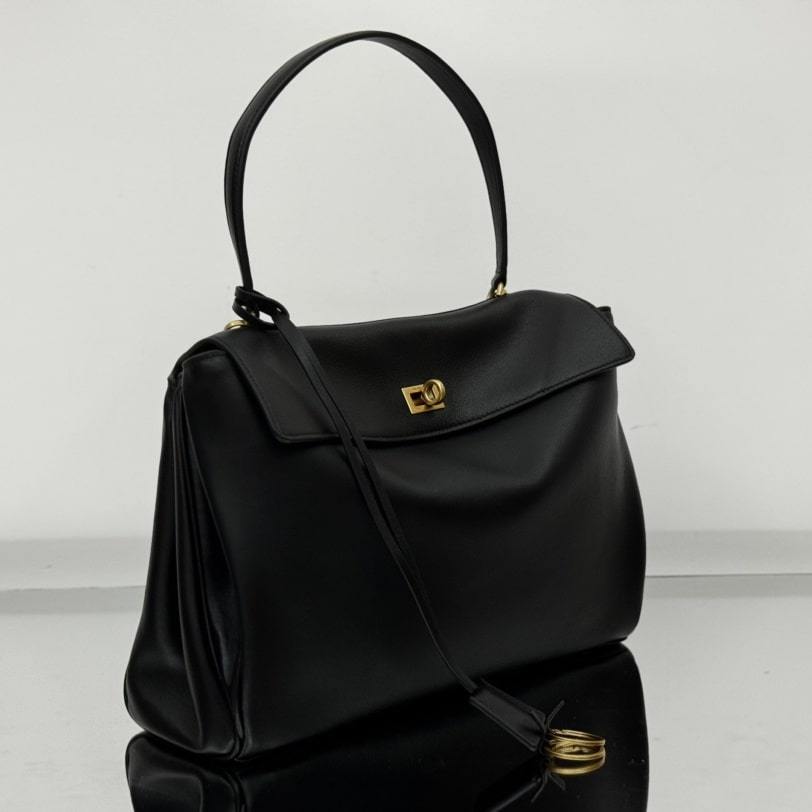 高仿Balenciaga*Rodeo系列V41000小牛皮手袋黑金中號免檢版