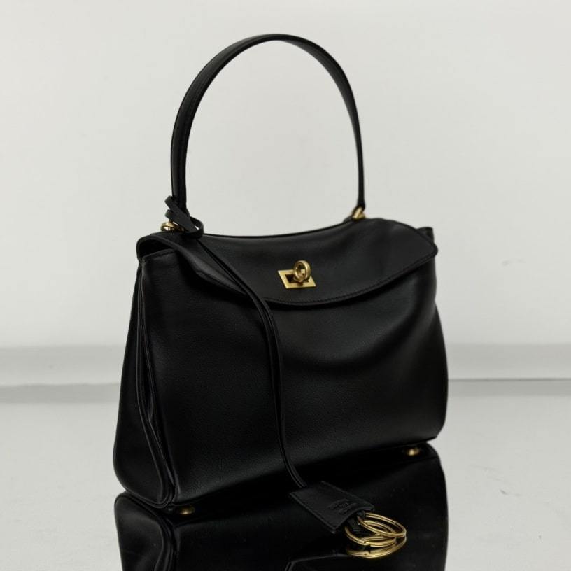 高仿Balenciaga*Rodeo系列V31000小牛皮手袋黑金小號免檢版