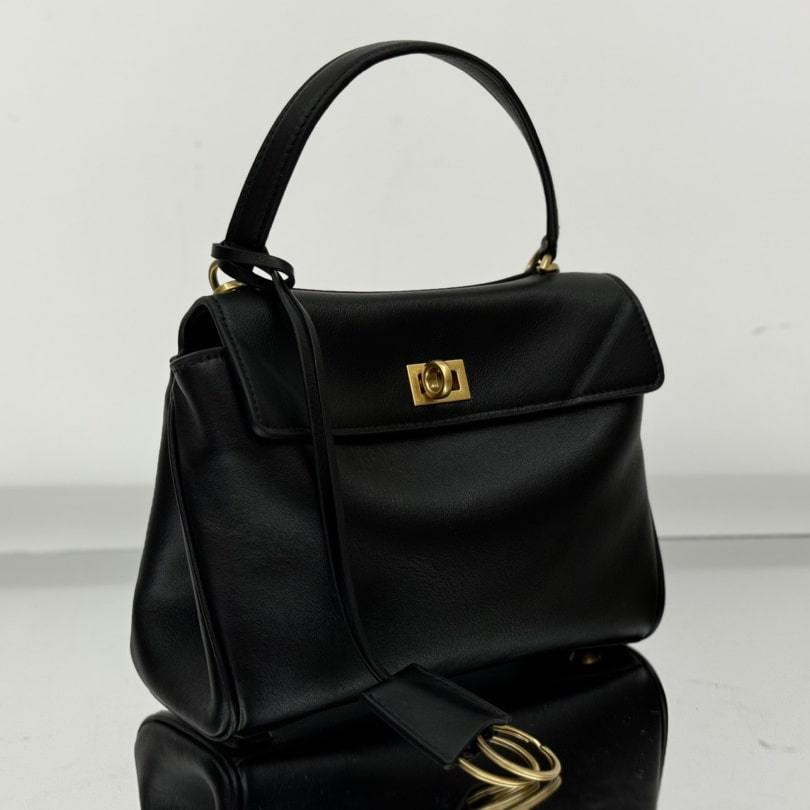 高仿Balenciaga*Rodeo系列V21000小牛皮手袋黑金Mini免檢版