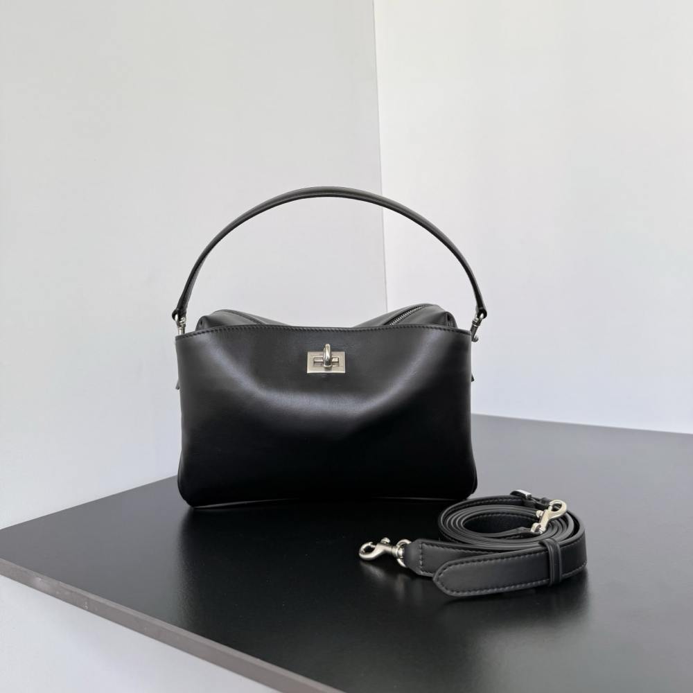 高仿Balenciaga*Rodeo系列U1000小牛皮相機包黑色銀扣免檢版