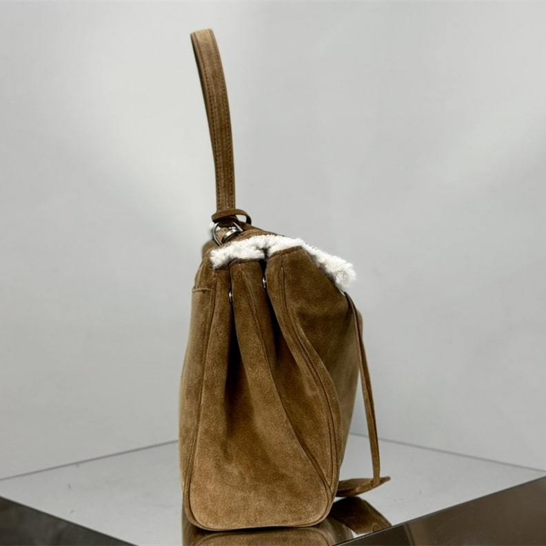 高仿Balenciaga*Rodeo系列AD2591麂皮棕銀中號免檢版