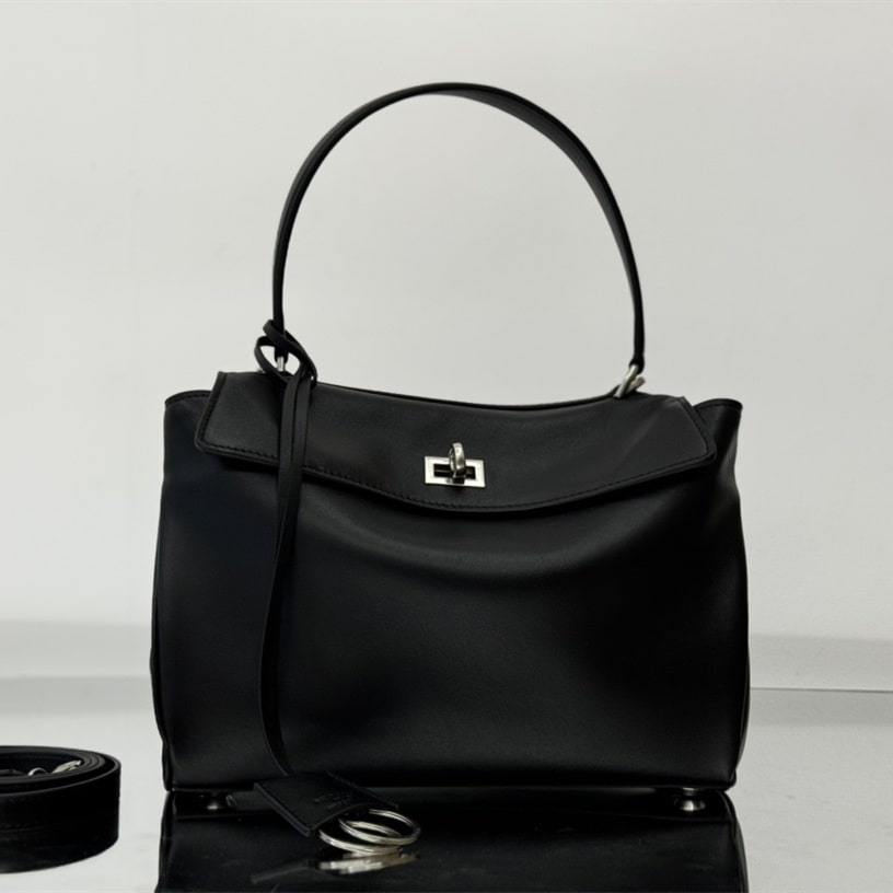 高仿Balenciaga*Rodeo系列6U1000小牛皮手袋黑銀小號號免檢版