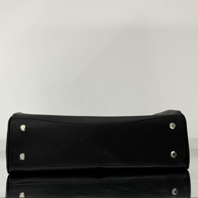 高仿Balenciaga*Rodeo系列4U1000小牛皮手袋黑色銀扣大號免檢版