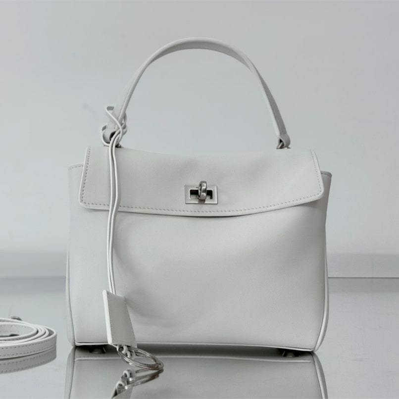 高仿Balenciaga*Rodeo系列4U9001小牛皮手袋白銀Mini免檢版