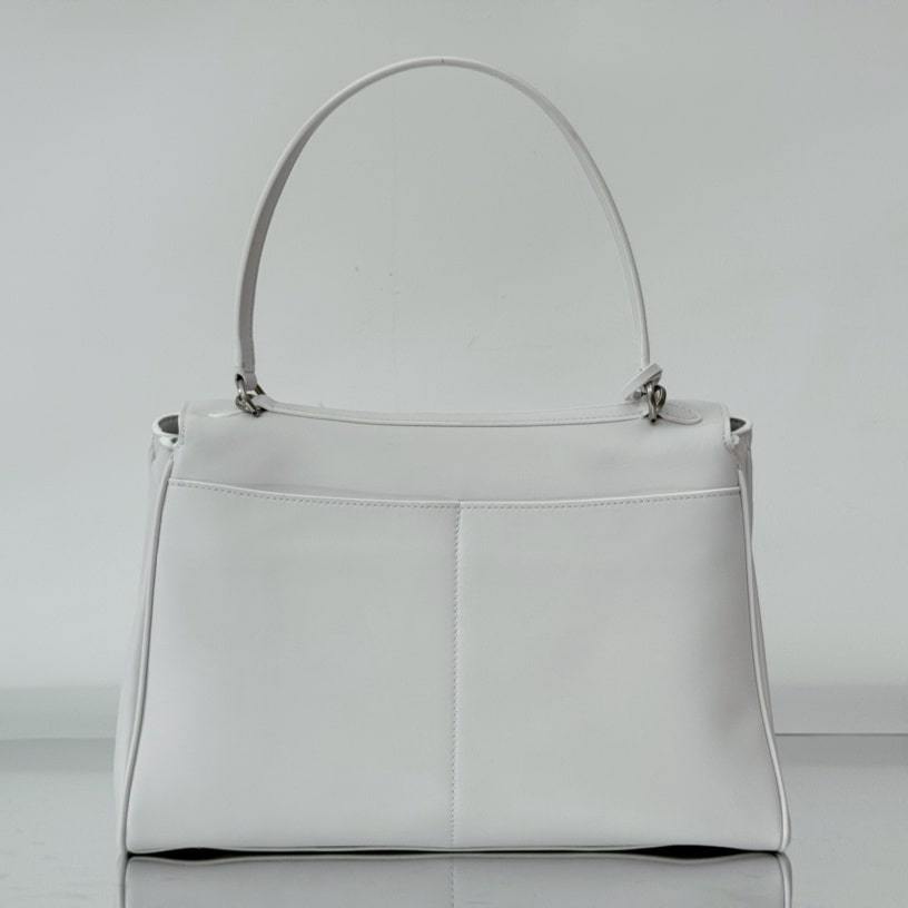 高仿Balenciaga*Rodeo系列V69016小牛皮手袋白銀中號免檢版