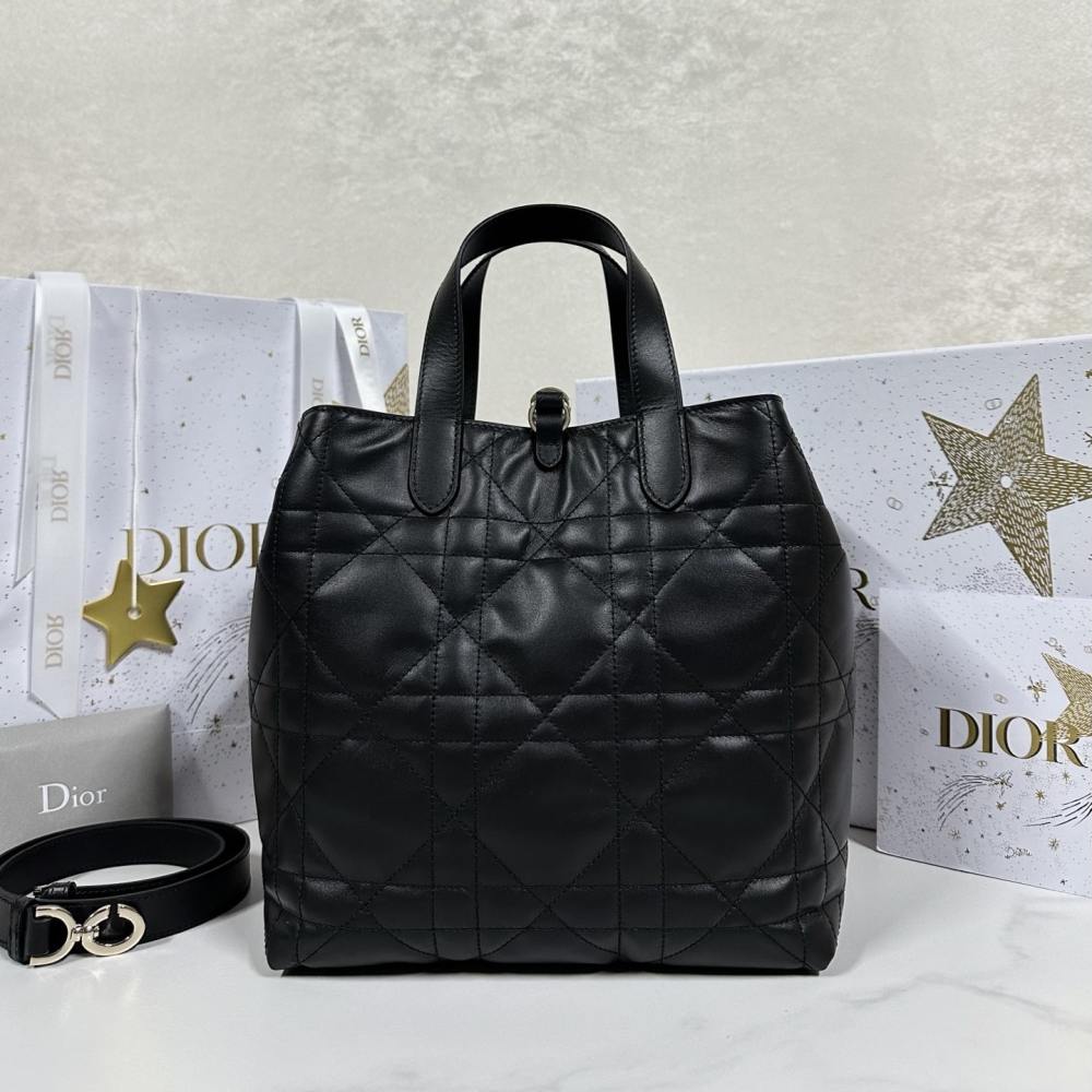 高仿Dior*Toujours系列M2836M900菜籃子豎版中號黑色免檢版