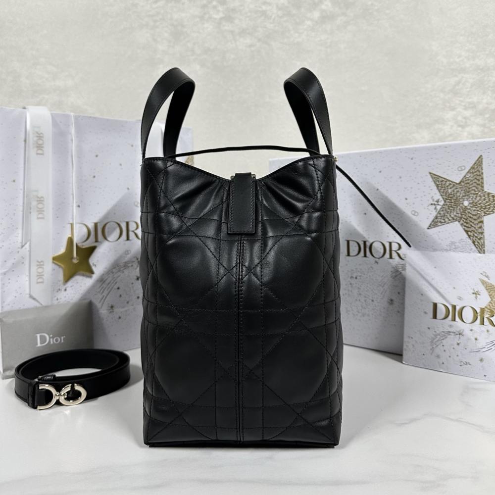 高仿Dior*Toujours系列M2836M900菜籃子豎版中號黑色免檢版