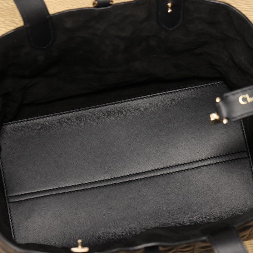 高仿Dior*Toujours系列M2821M900橫版手提袋黑色中號免檢版