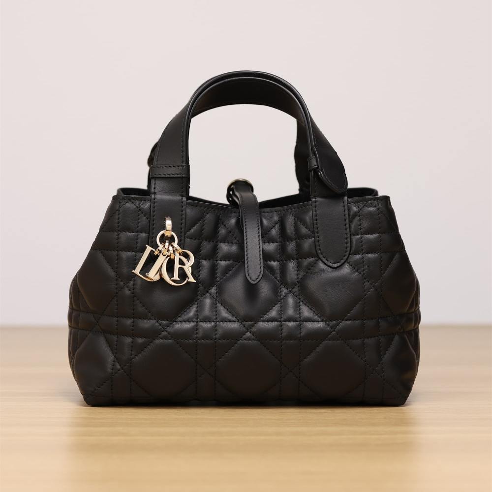 高仿Dior*Toujours系列M2822M900橫版手提袋黑色小號免檢版
