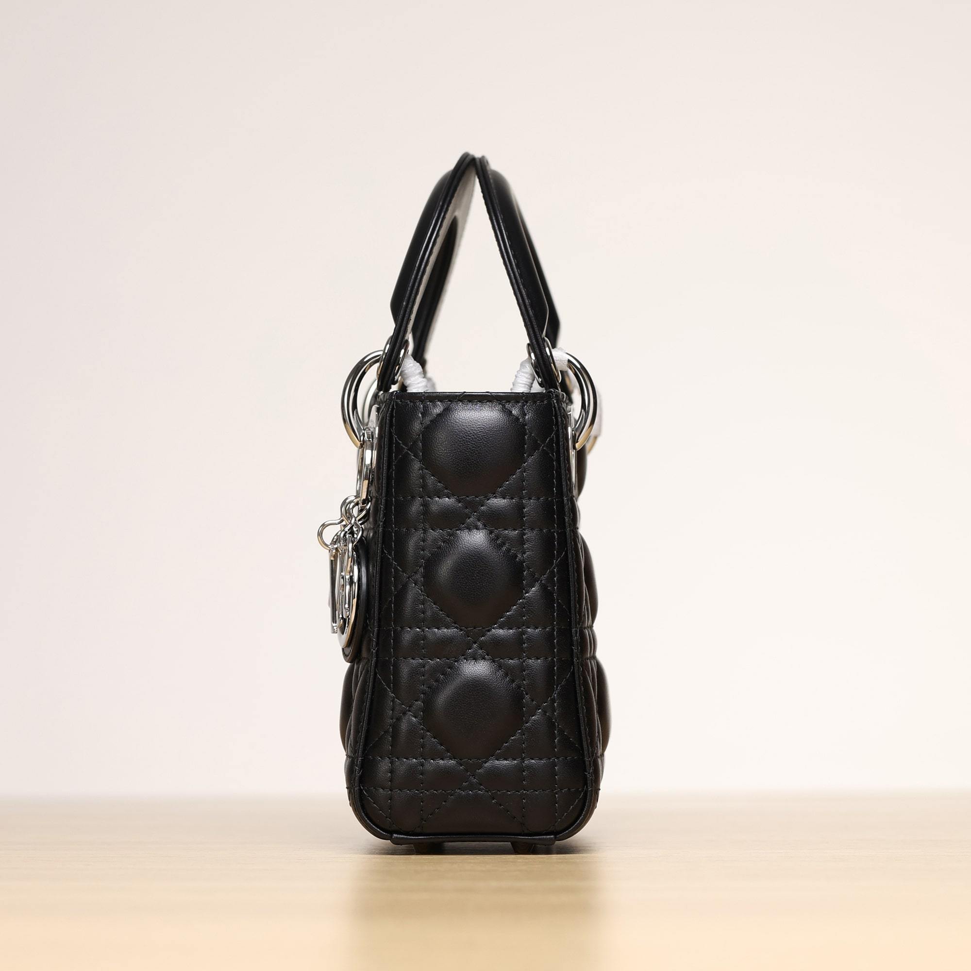 高仿Dior*Lady系列M0505M900黑色三格單肩包Mini免檢版