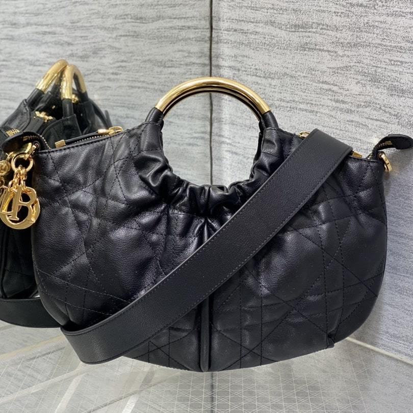 高仿Dior*Walk'n系列M451M900小牛皮手提單肩包黑色免檢版