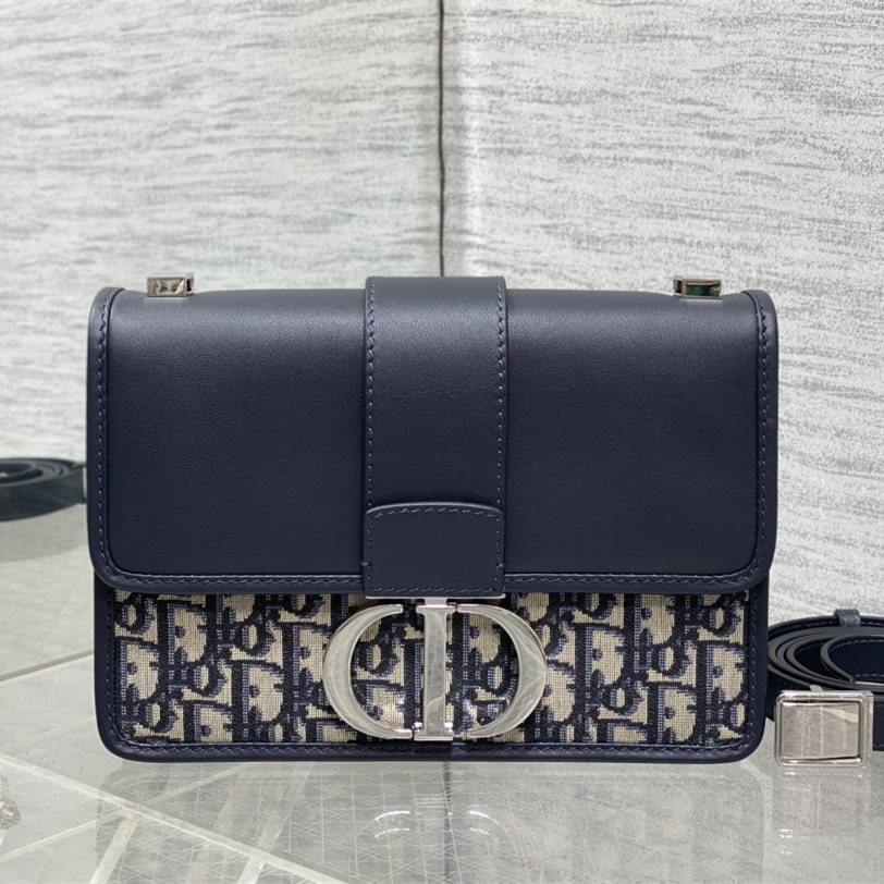 高仿Dior*Montaigne系列M921M928單肩包藍色常規免檢版