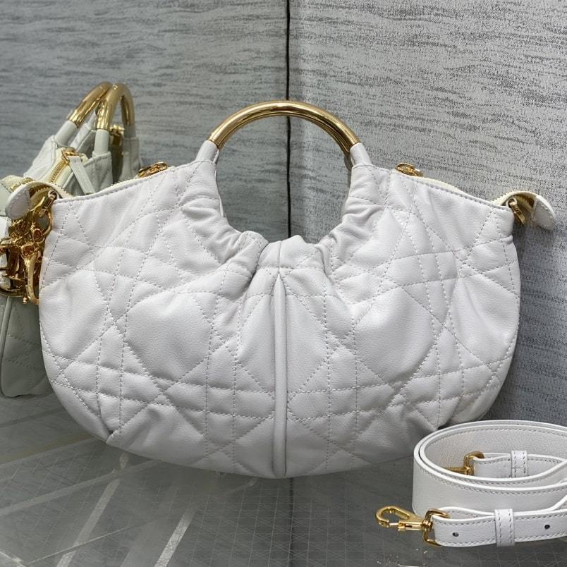 高仿Dior*Walk'n系列M451M030小牛皮手提單肩包白色免檢版