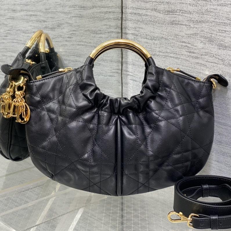 高仿Dior*Walk'n系列M451M900小牛皮手提單肩包黑色免檢版