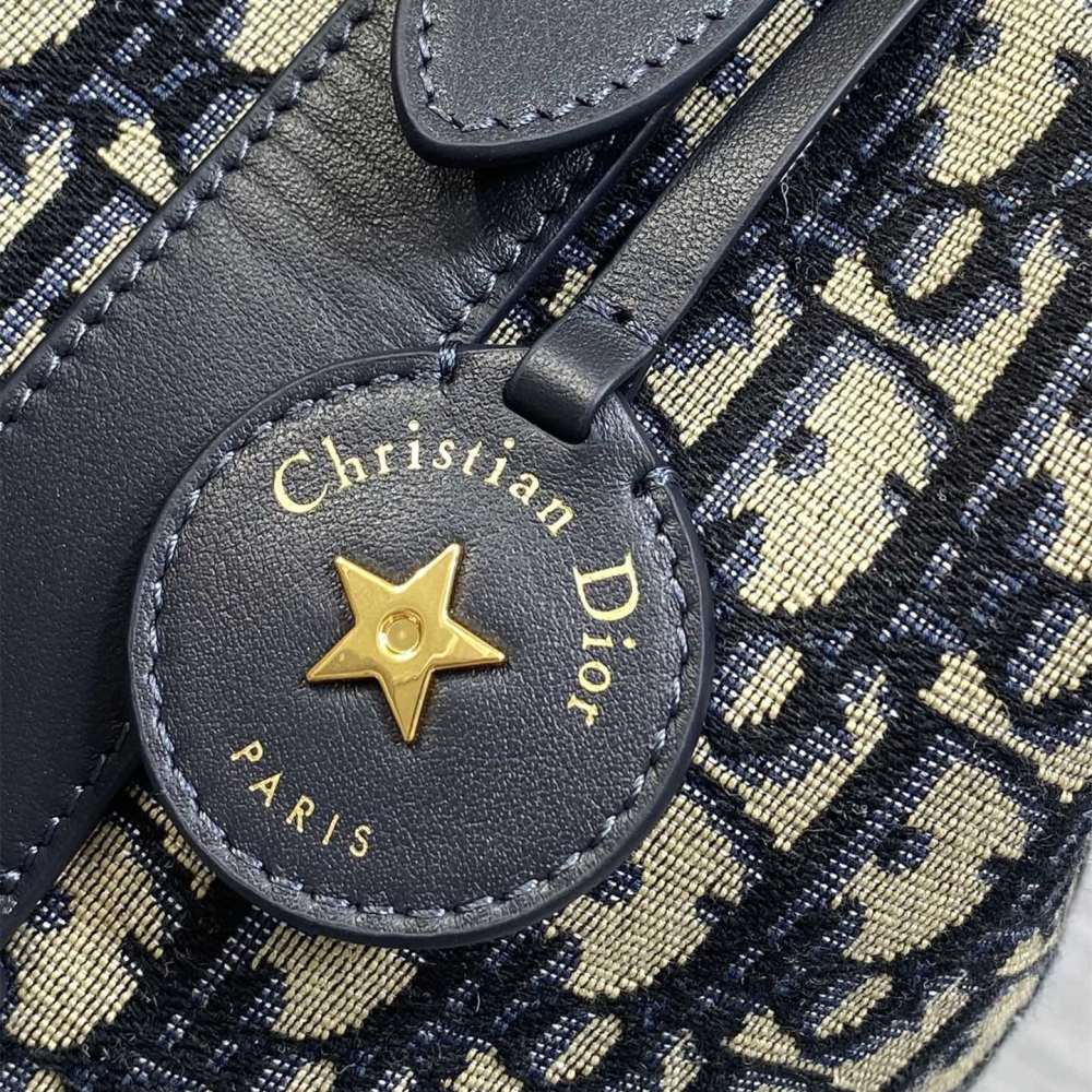 高仿Dior*Star系列M285M928水桶袋藍色小號免檢版