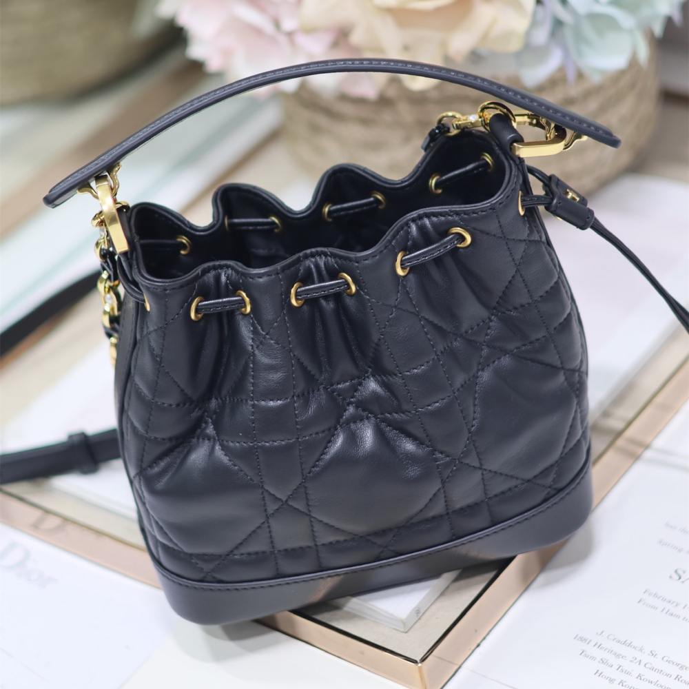 高仿Dior*Jolie系列M278M900小牛皮福袋黑色小號免檢版