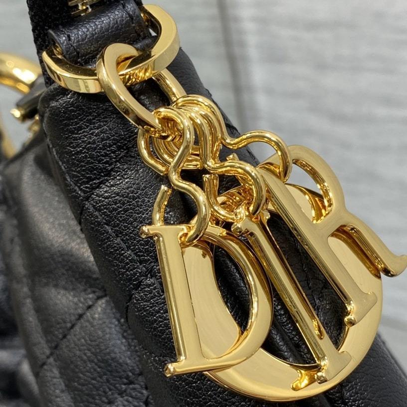 高仿Dior*Walk'n系列M451M900小牛皮手提單肩包黑色免檢版