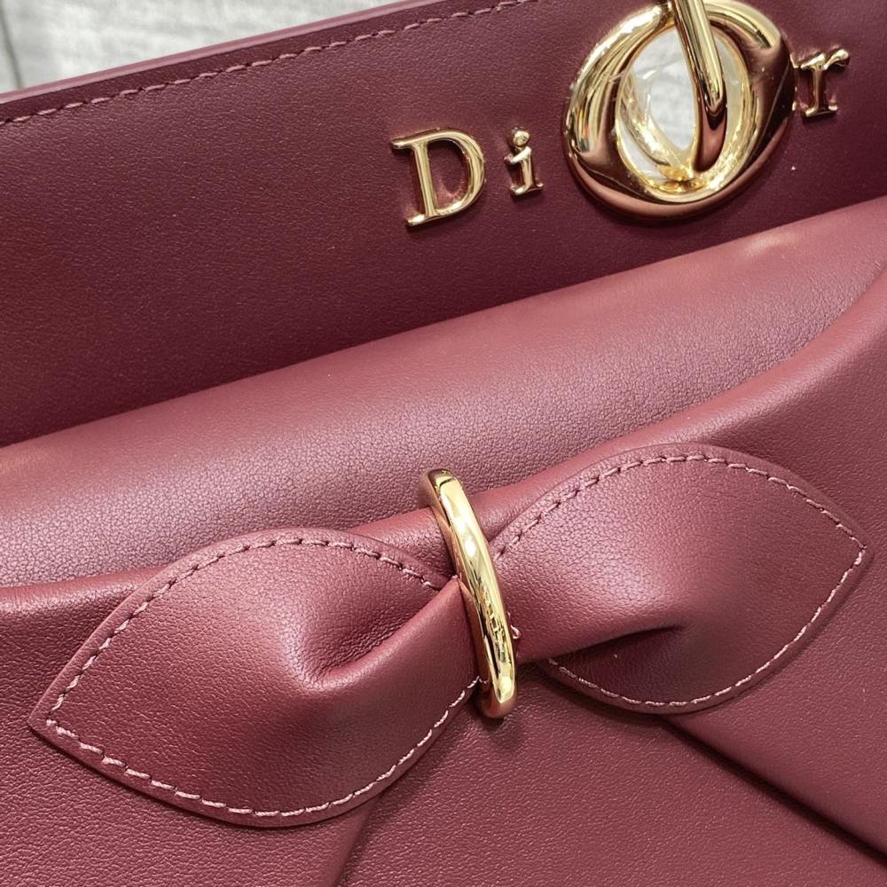 高仿Dior*26SS系列MO732RTU新款徽標手提包酒紅色免檢版