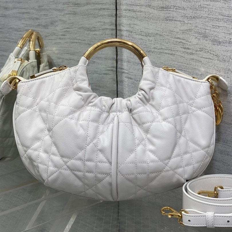 高仿Dior*Walk'n系列M451M030小牛皮手提單肩包白色免檢版