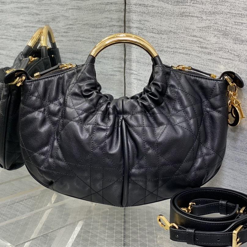高仿Dior*Walk'n系列M451M900小牛皮手提單肩包黑色免檢版